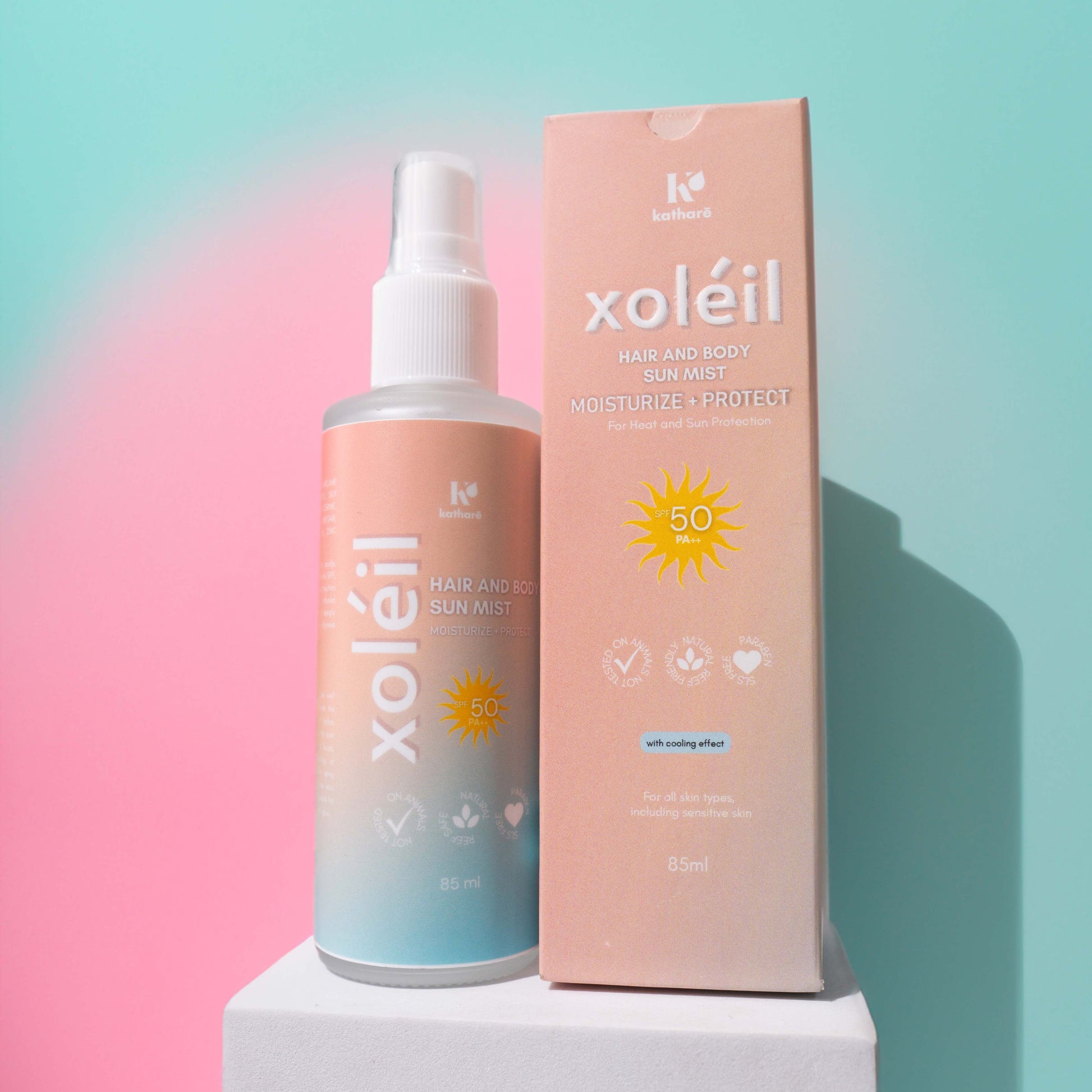 Katharē Xoleil Mist | Cooling, Heat Protectant, SPF, Relief for Filipino Hair