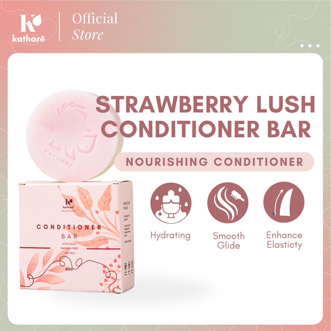Moisturizing Revitalize Conditioner Bar | Strawberry Swirl Detangling & Shine for Filipino Hair