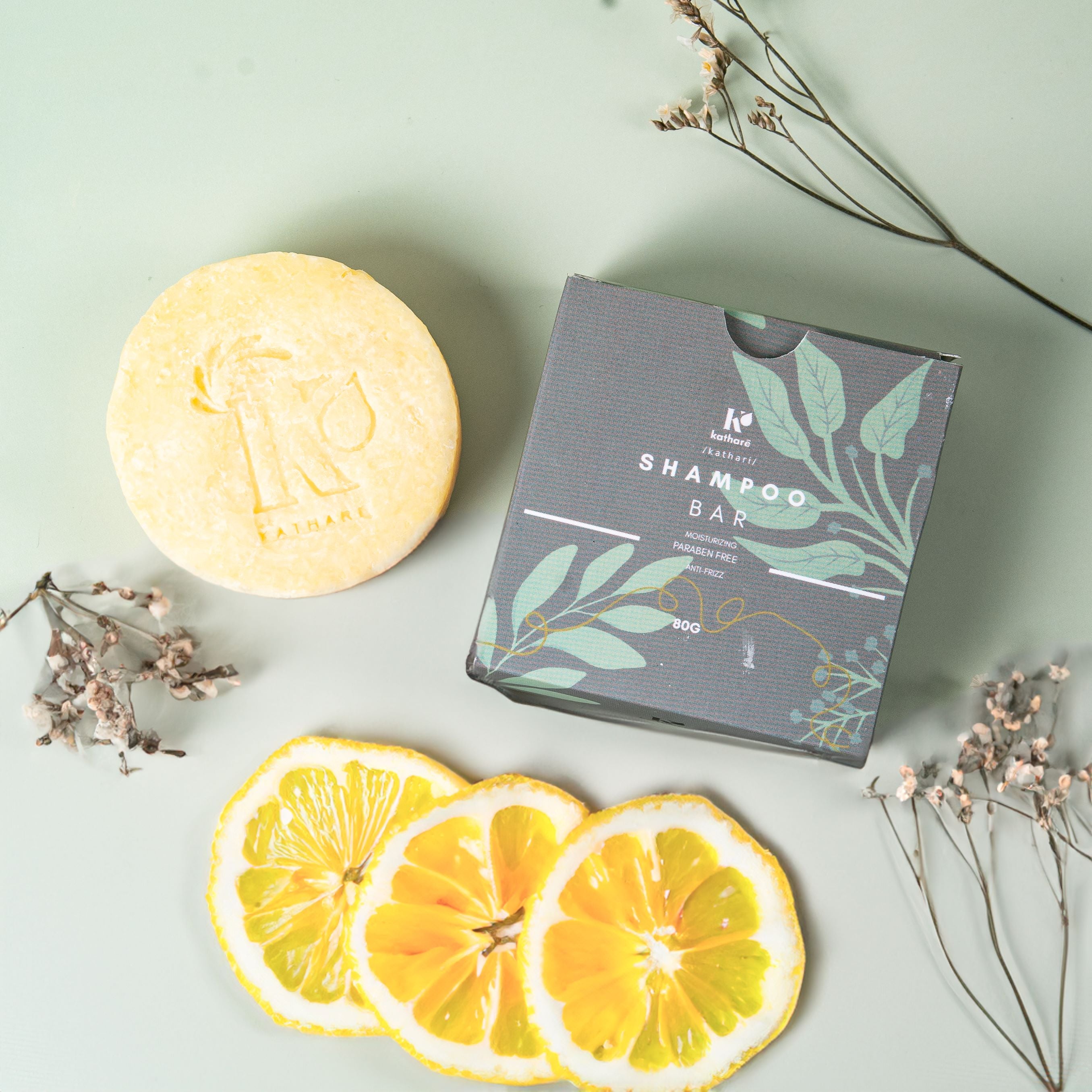 Katharē Ginger Lemon Zest Shampoo Bar 80g | Hair Growth