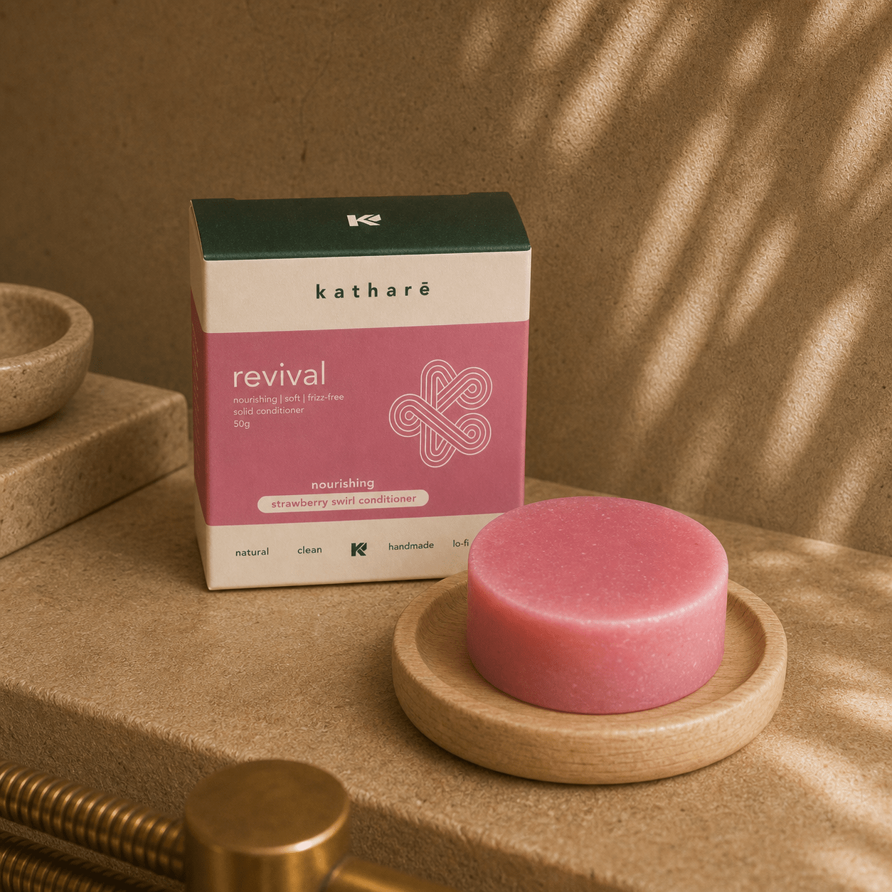 Strawberry Swirl Moisturizing Revival Conditioner Bar - Katharē Hair Care