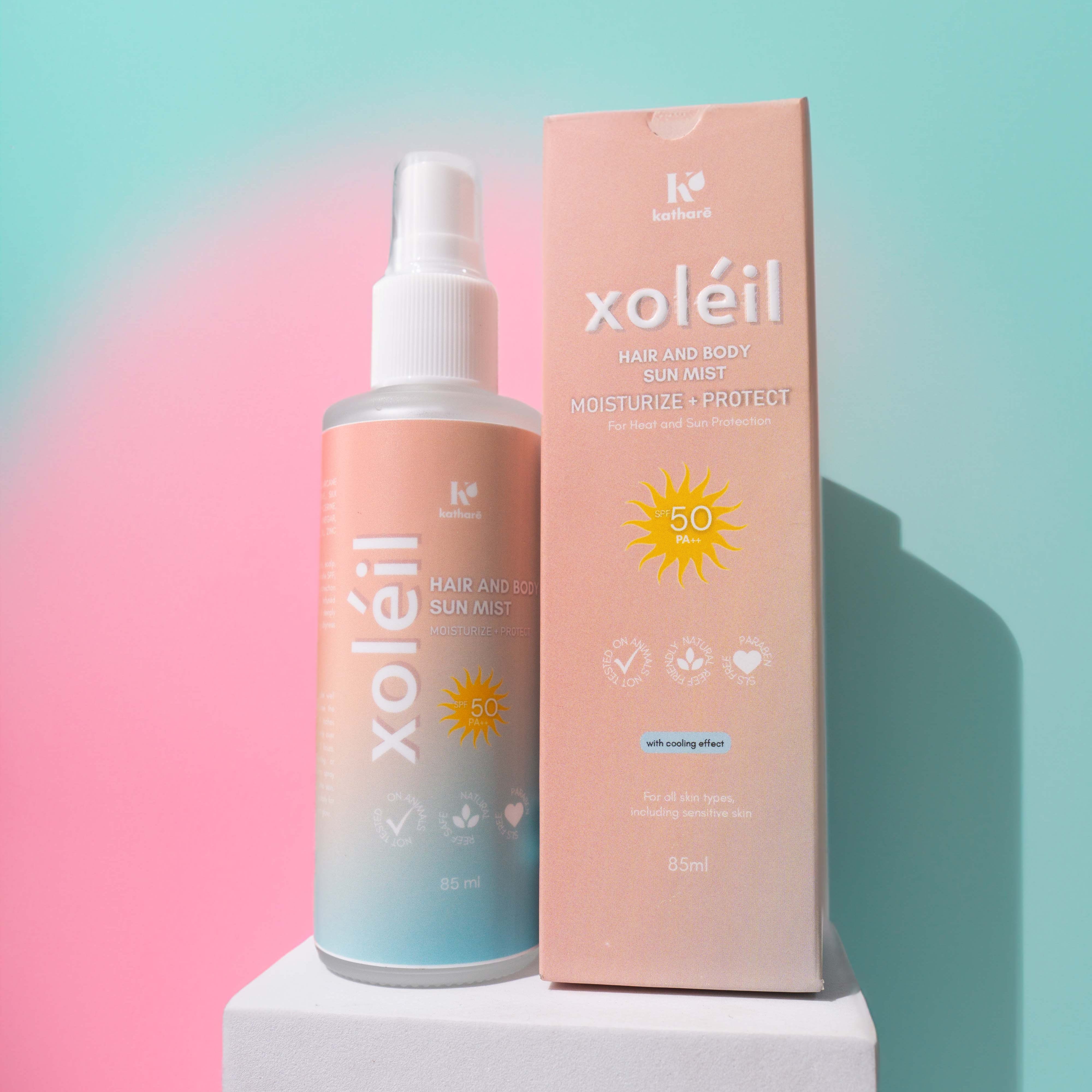 Katharē Xoleil Mist | Cooling, Heat Protectant, SPF, Relief for Filipino Hair